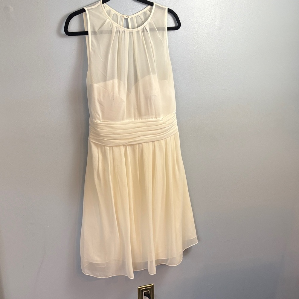 Bill Levkoff Cream Backless Dress